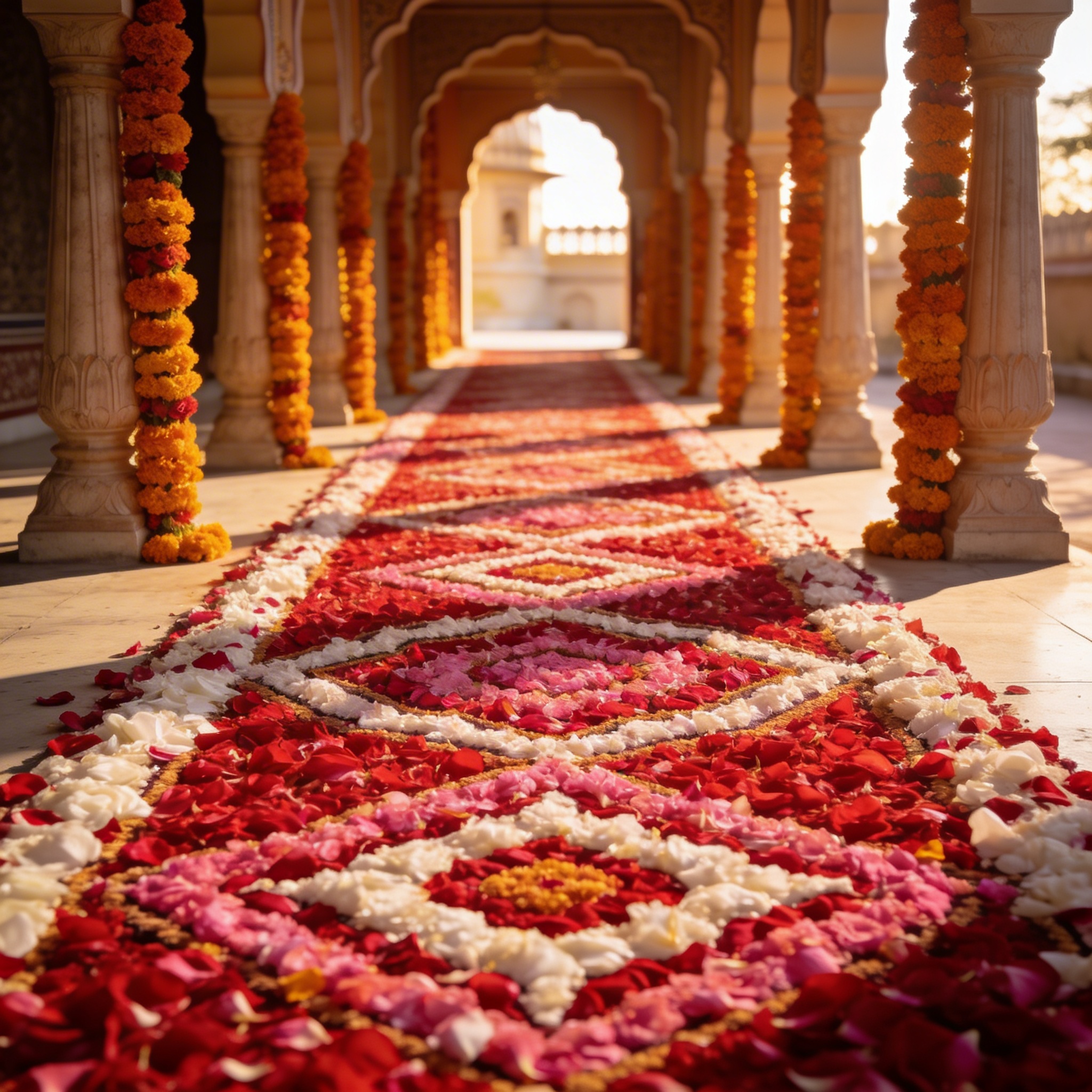 Rose petal path