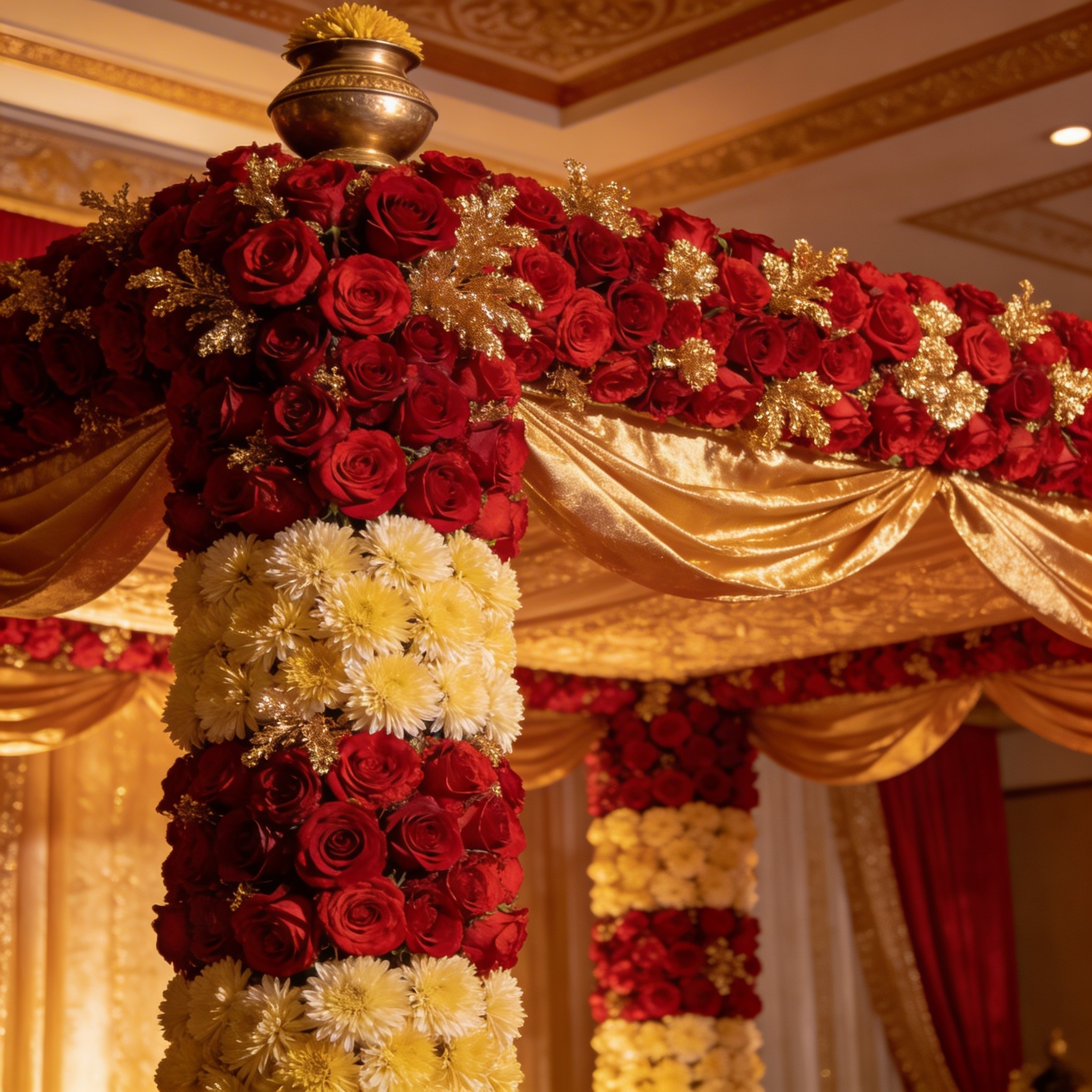 Red gold mandap